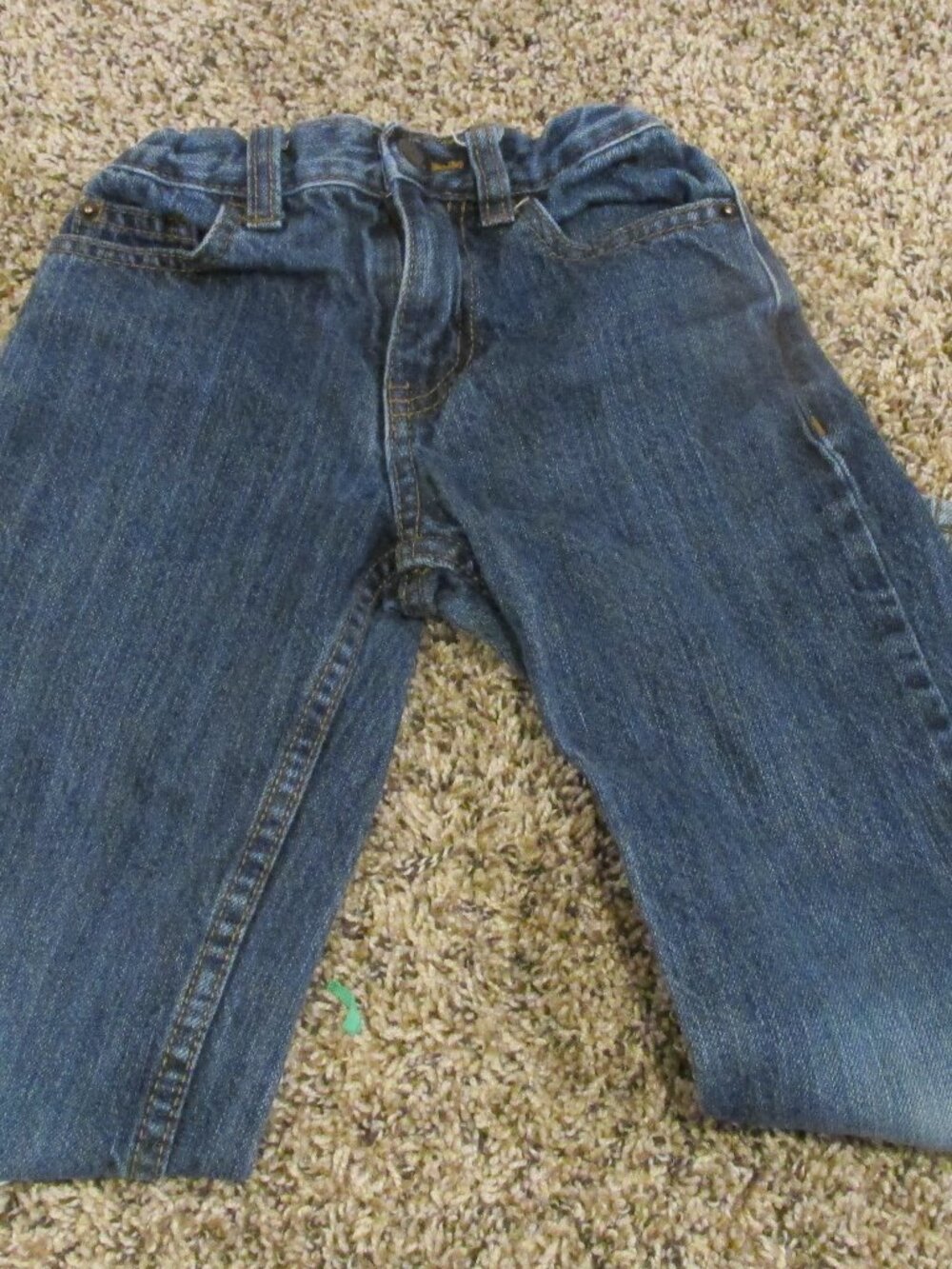 Cat & Jack Play Jeans Boys 5 Relaxed Straight Blue Denim Elastic Adjustable Pant